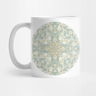 Soft Sage & Cream hand drawn floral pattern Mug